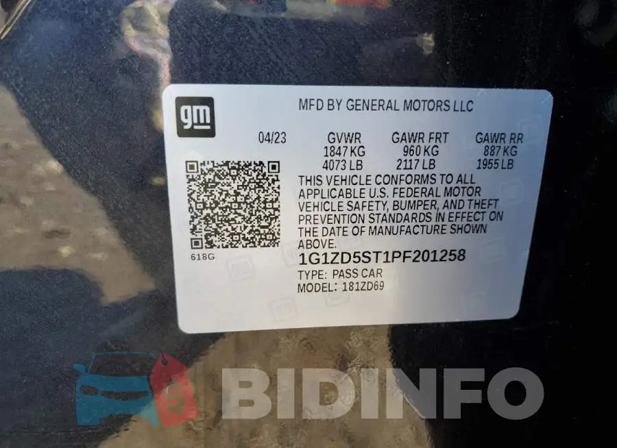 1G1ZD5ST1PF201258 Photo# 12
