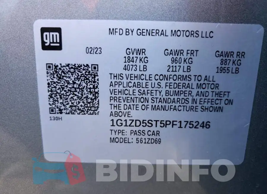 1G1ZD5ST5PF175246 Photo# 13