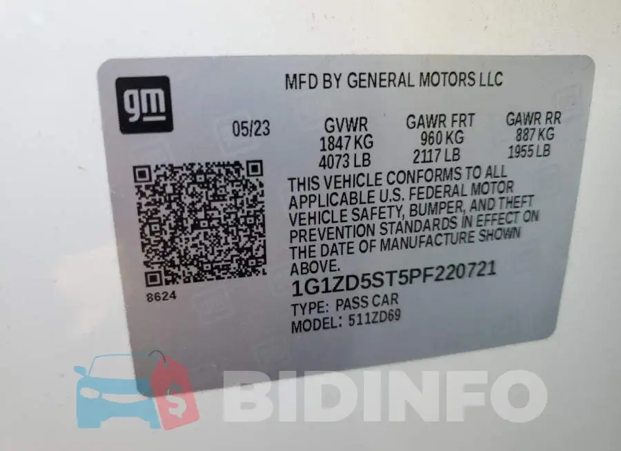 1G1ZD5ST5PF220721 Photo# 13