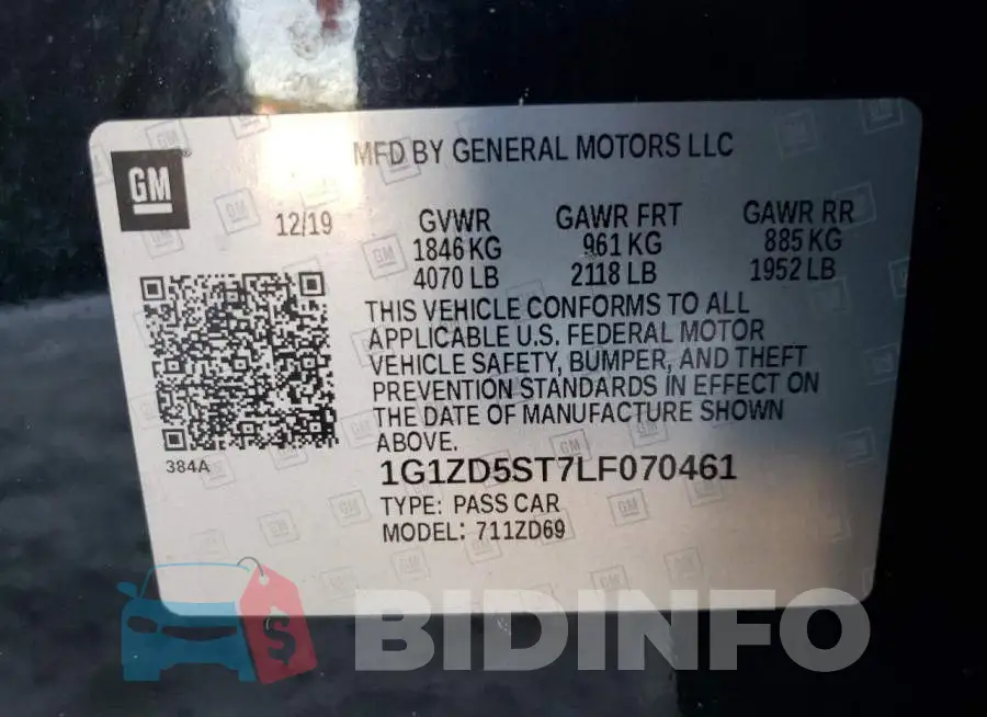 1G1ZD5ST7LF070461 Photo# 13
