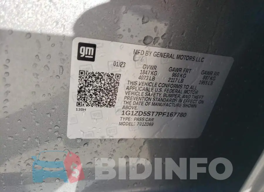 1G1ZD5ST7PF167780 Photo# 13
