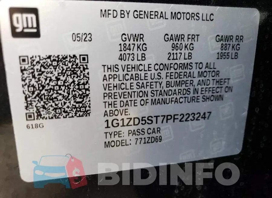 1G1ZD5ST7PF223247 Photo# 13