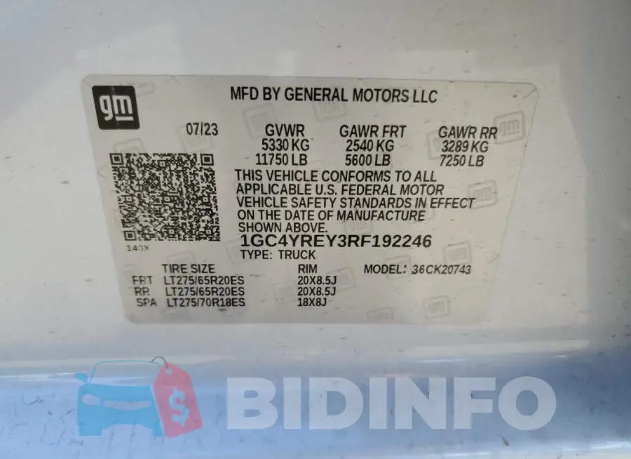 1GC4YREY3RF192246 Photo# 12
