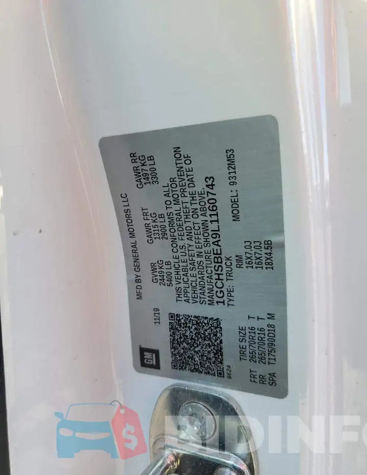 1GCHSBEA9L1160743 Photo# 12