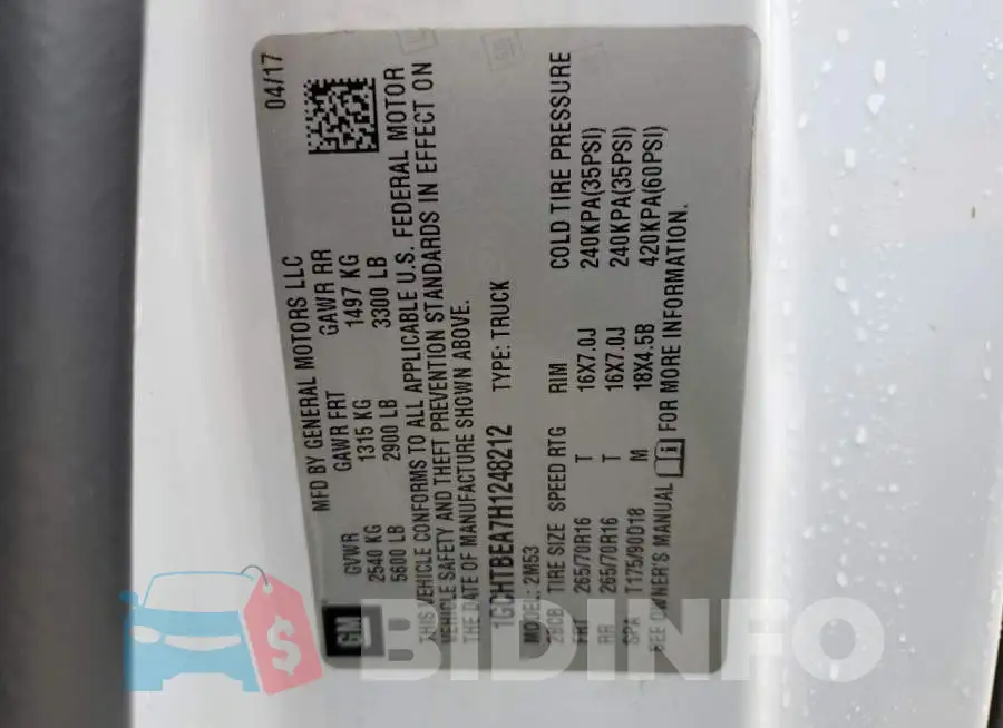 1GCHTBEA7H1248212 Photo# 12