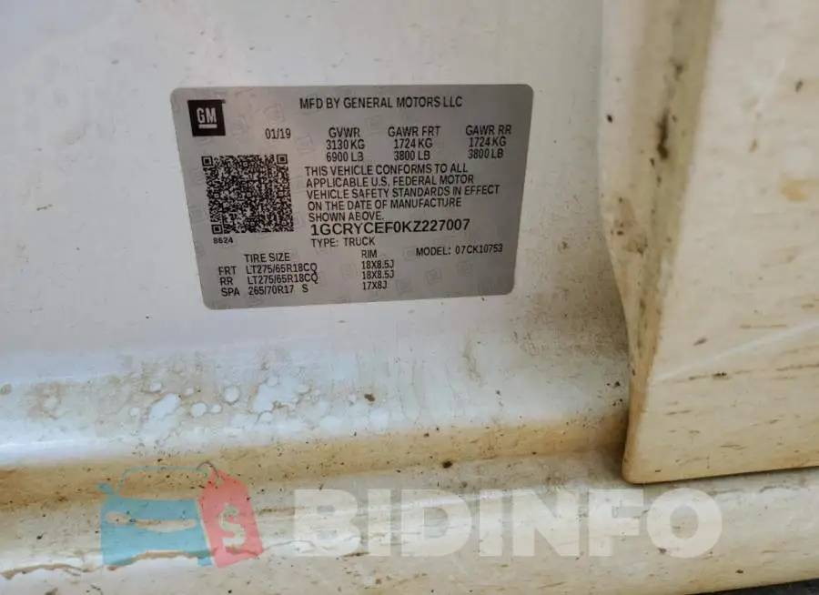 1GCRYCEF0KZ227007 Photo# 12