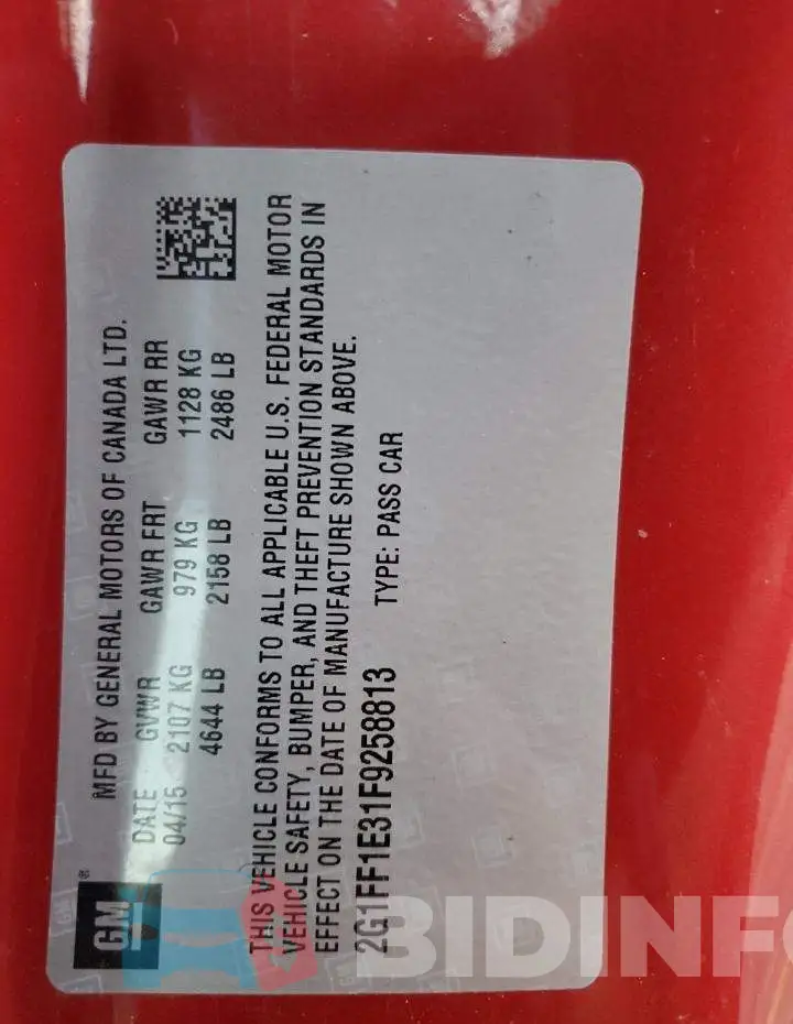 2G1FF1E31F9258813 Photo# 13