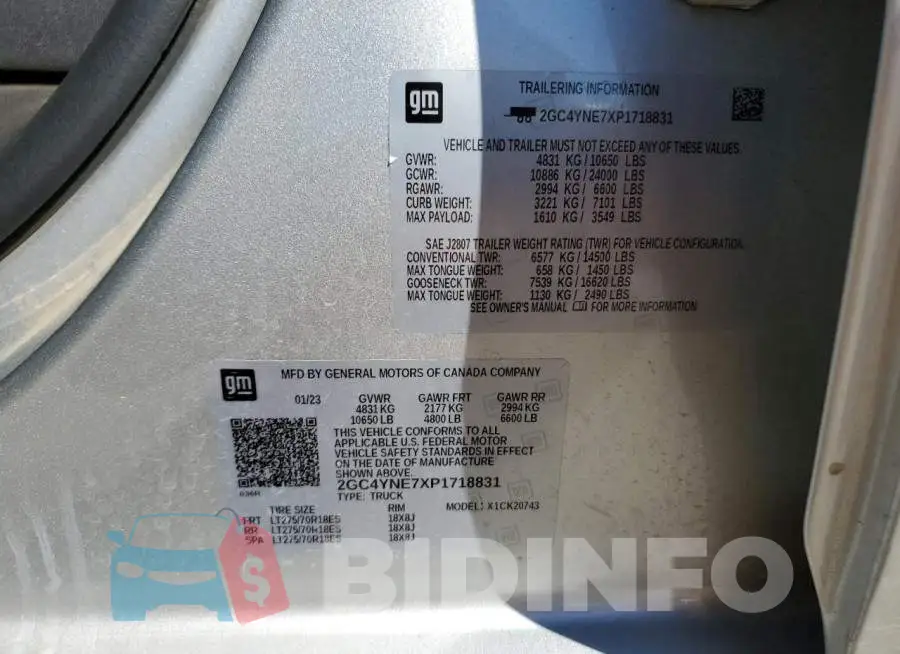 2GC4YNE7XP1718831 Photo# 12