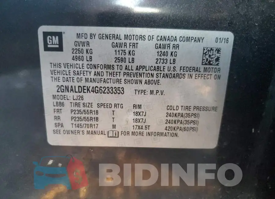 2GNALDEK4G6233353 Photo# 14