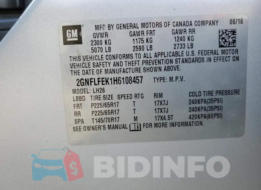 2GNFLFEK1H6108457 Photo# 14