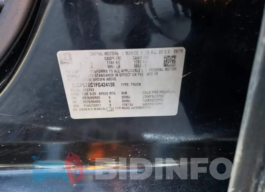 3GCPCTEC1FG424138 Photo# 12