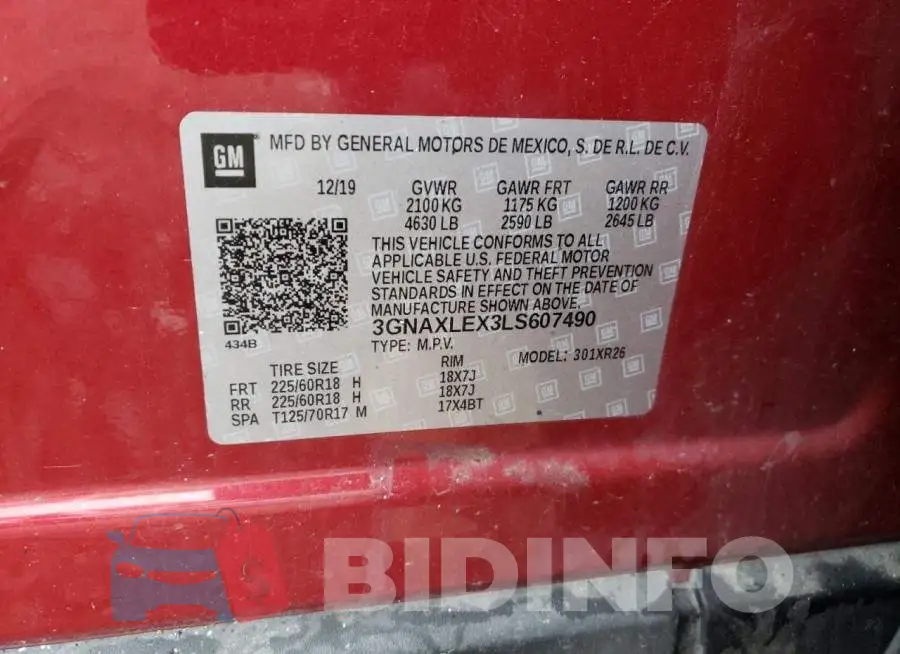 3GNAXLEX3LS607490 Photo# 12