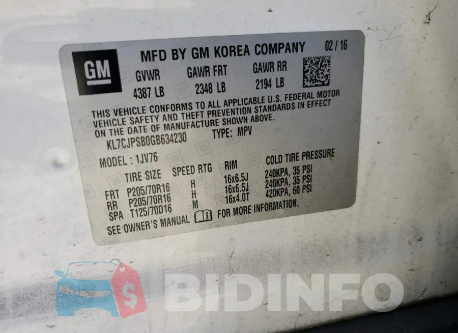 KL7CJPSB0GB634230 Photo# 13