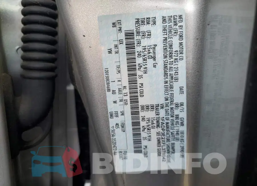 1FADP3E2XFL378042 Photo# 12