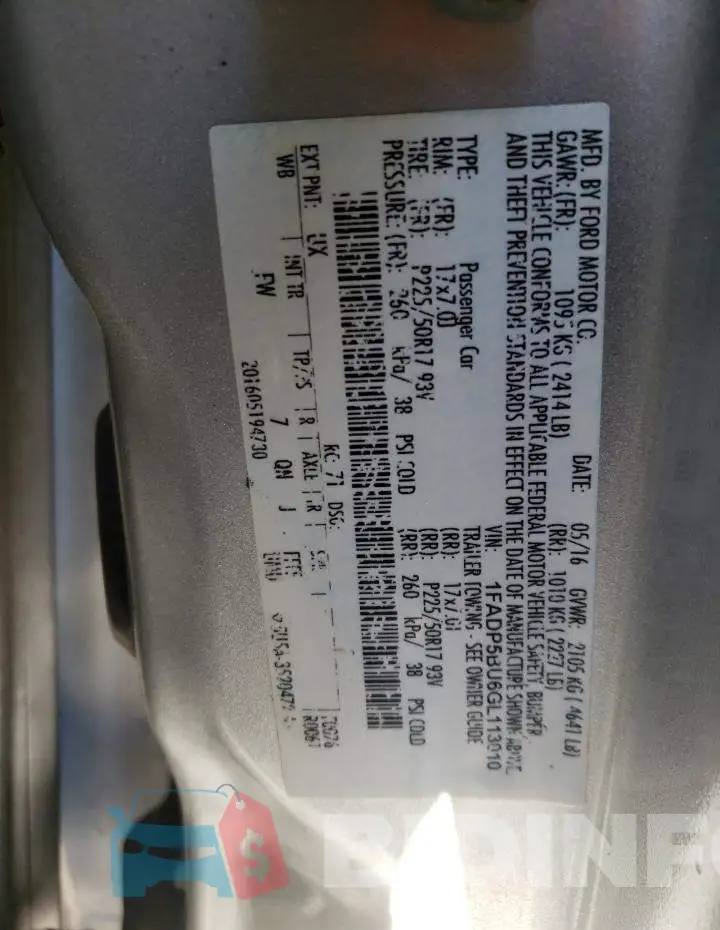 1FADP5BU6GL113010 Photo# 13