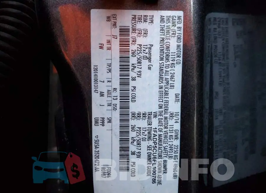 1FADP5CU6FL100786 Photo# 12