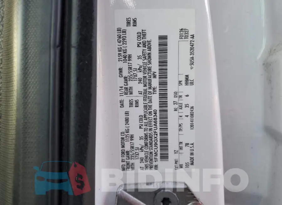 1FMCU9GX2FUA68340 Photo# 13