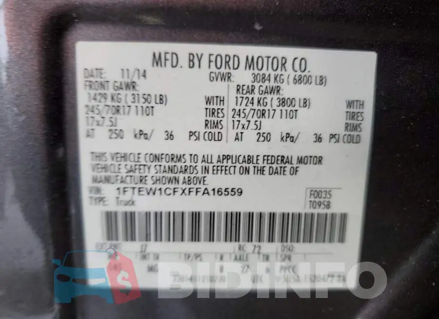 1FTEW1CFXFFA16559 Photo# 12