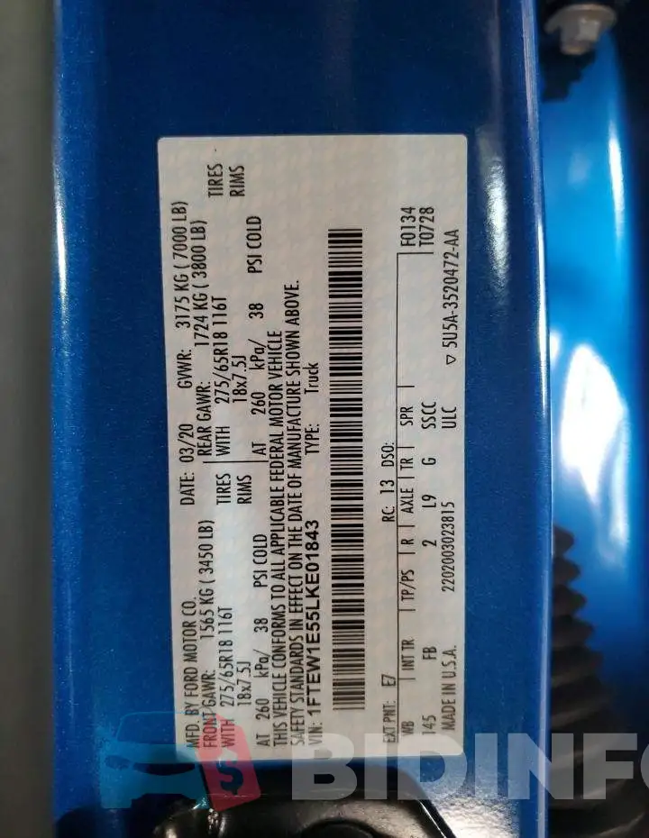 1FTEW1E55LKE01843 Photo# 12