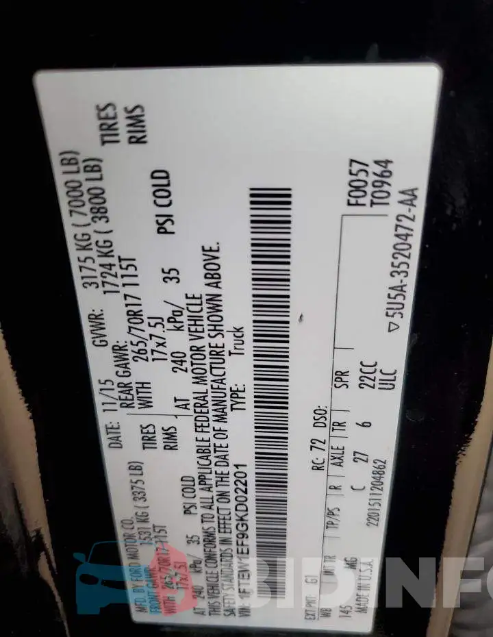1FTEW1EF9GKD02201 Photo# 13