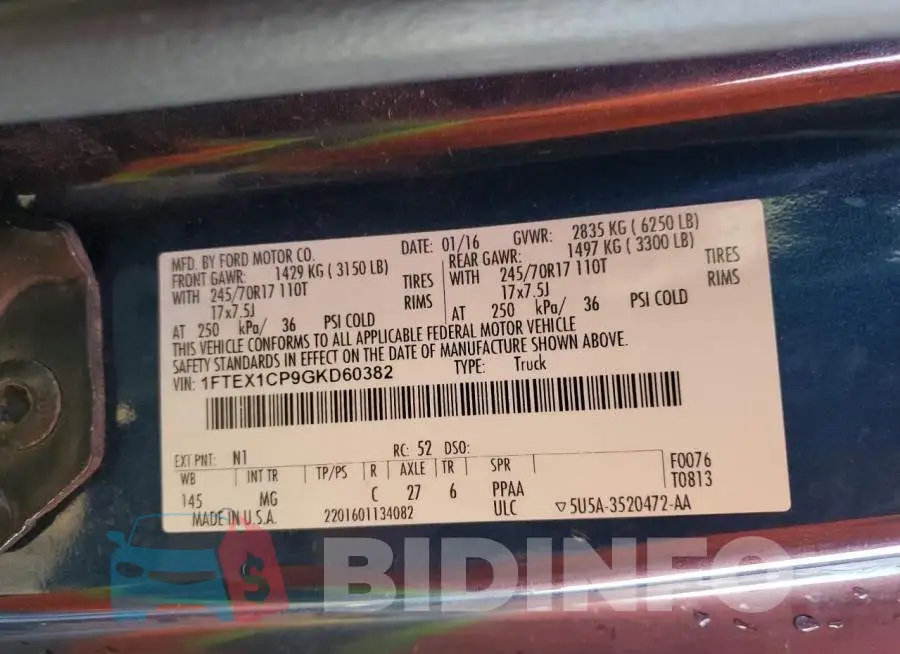 1FTEX1CP9GKD60382 Photo# 13