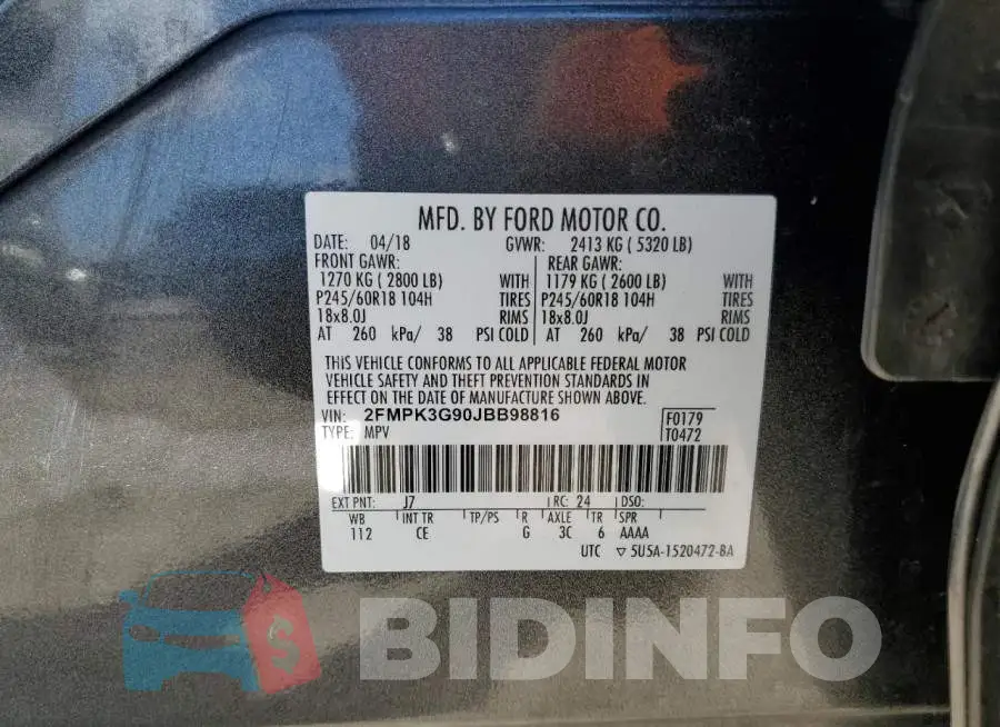 2FMPK3G90JBB98816 Photo# 13