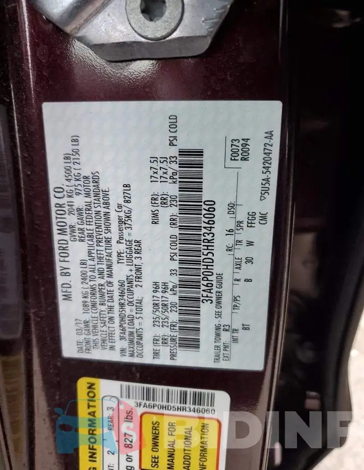 3FA6P0HD5HR346060 Photo# 12