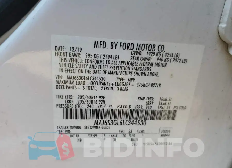 MAJ6S3GL6LC344530 Photo# 14