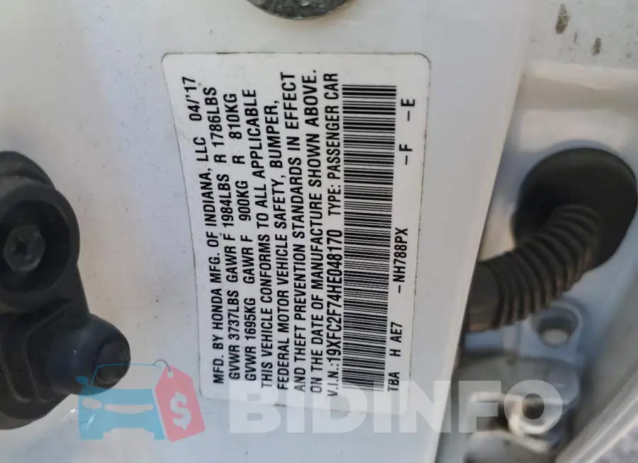 19XFC2F74HE048170 Photo# 12