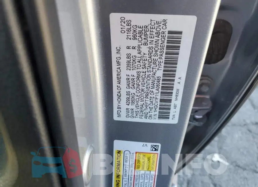 1HGCV1F11LA060485 Photo# 12