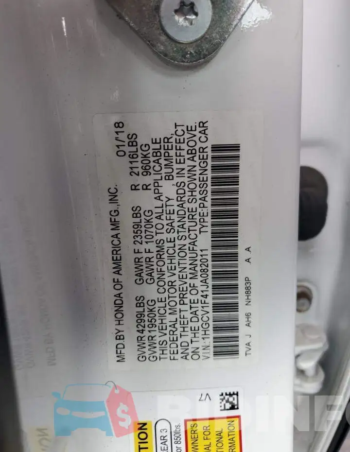 1HGCV1F41JA082011 Photo# 12
