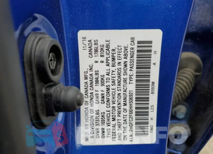 2HGFC2F66HH506921 Photo# 12