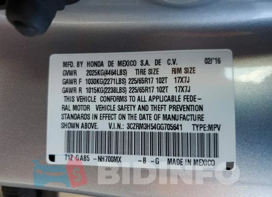 3CZRM3H54GG705641 Photo# 13