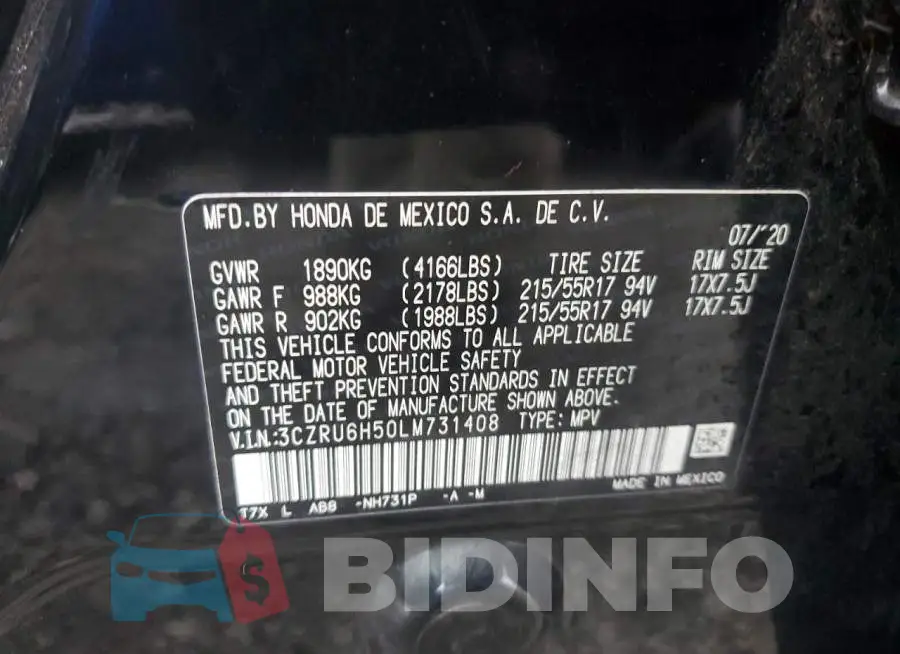 3CZRU6H50LM731408 Photo# 13