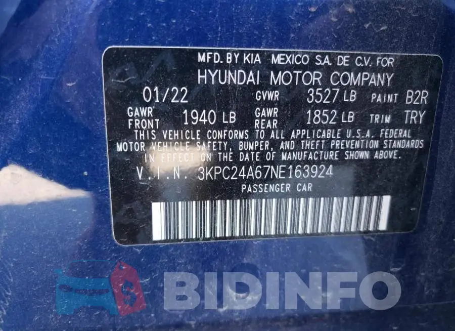 3KPC24A67NE163924 Photo# 13