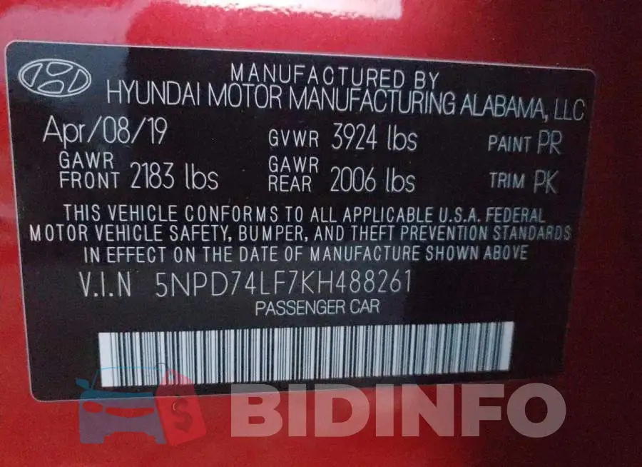 5NPD74LF7KH488261 Photo# 12