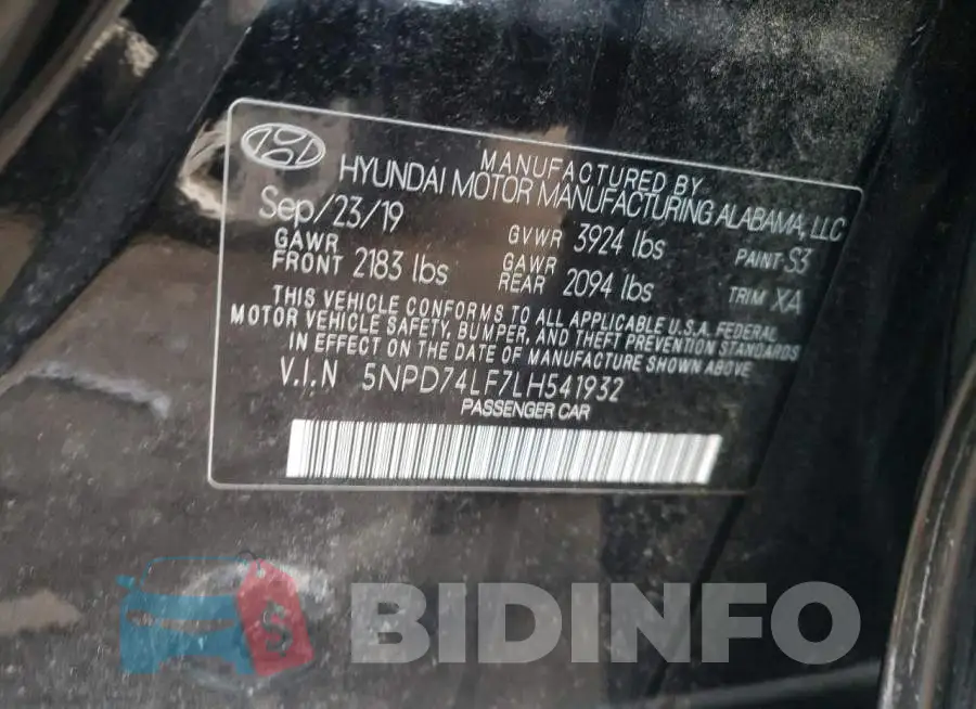 5NPD74LF7LH541932 Photo# 12