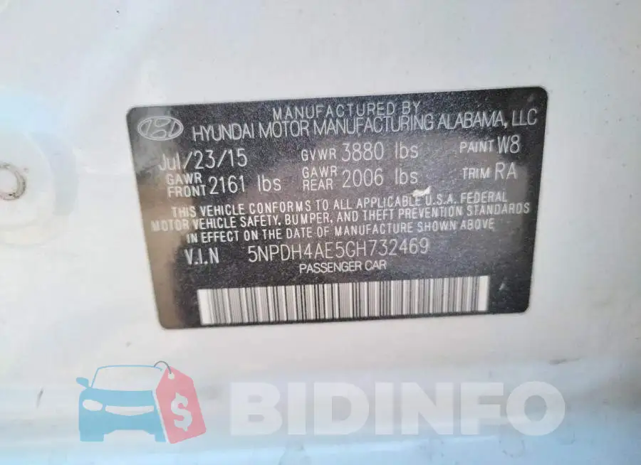 5NPDH4AE5GH732469 Photo# 12