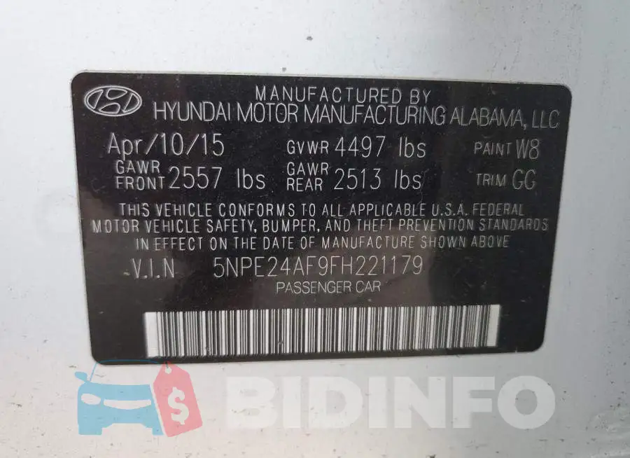 5NPE24AF9FH221179 Photo# 12