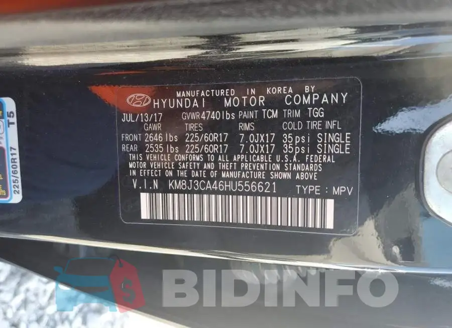 KM8J3CA46HU556621 Photo# 13