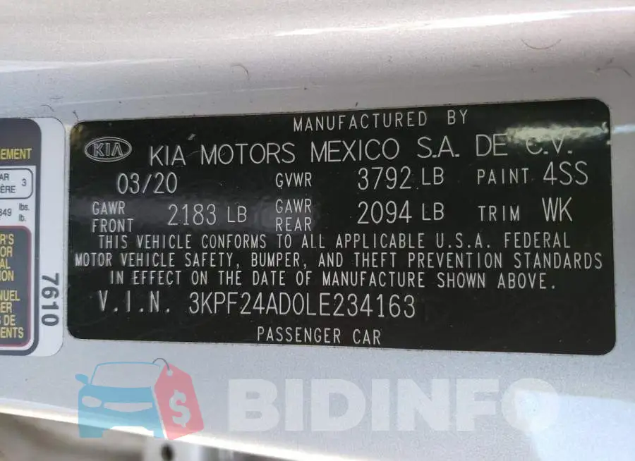 3KPF24AD0LE234163 Photo# 13