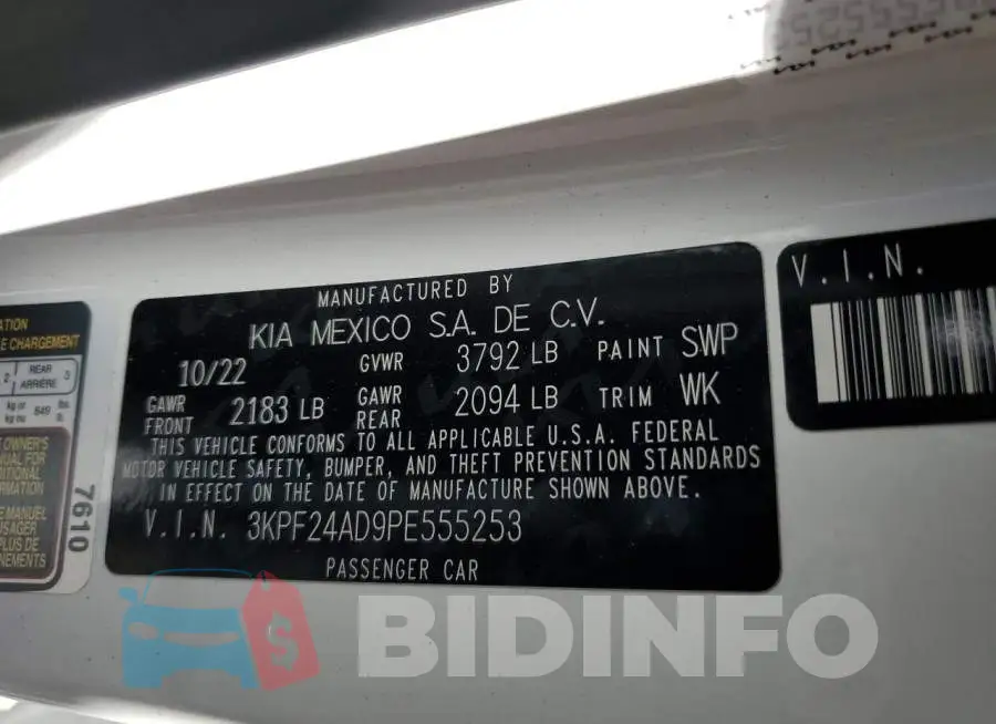 3KPF24AD9PE555253 Photo# 13