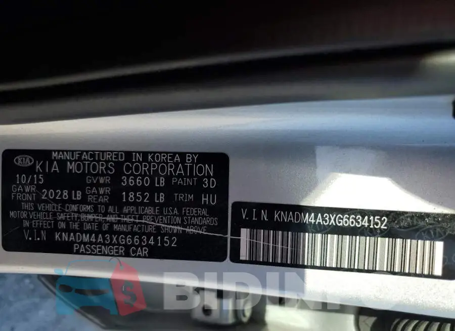 KNADM4A3XG6634152 Photo# 12