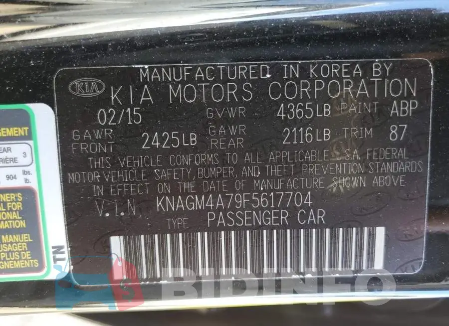 KNAGM4A79F5617704 Photo# 13