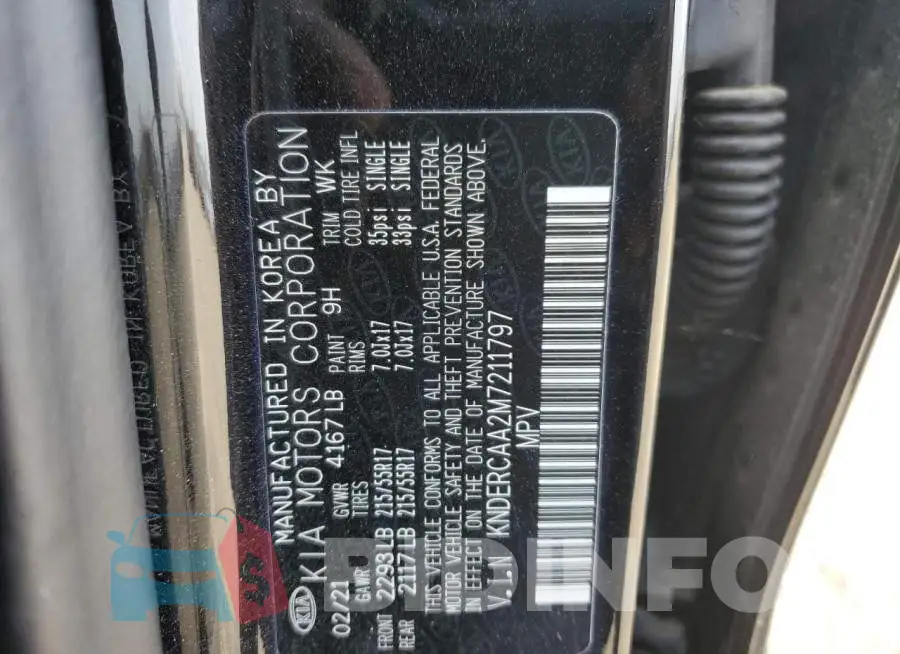KNDERCAA2M7211797 Photo# 13