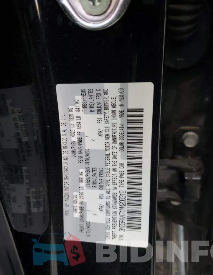 3MZBPAA71MM206319 Photo# 12