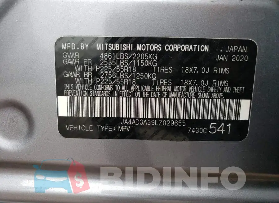 JA4AD3A39LZ029655 Photo# 14