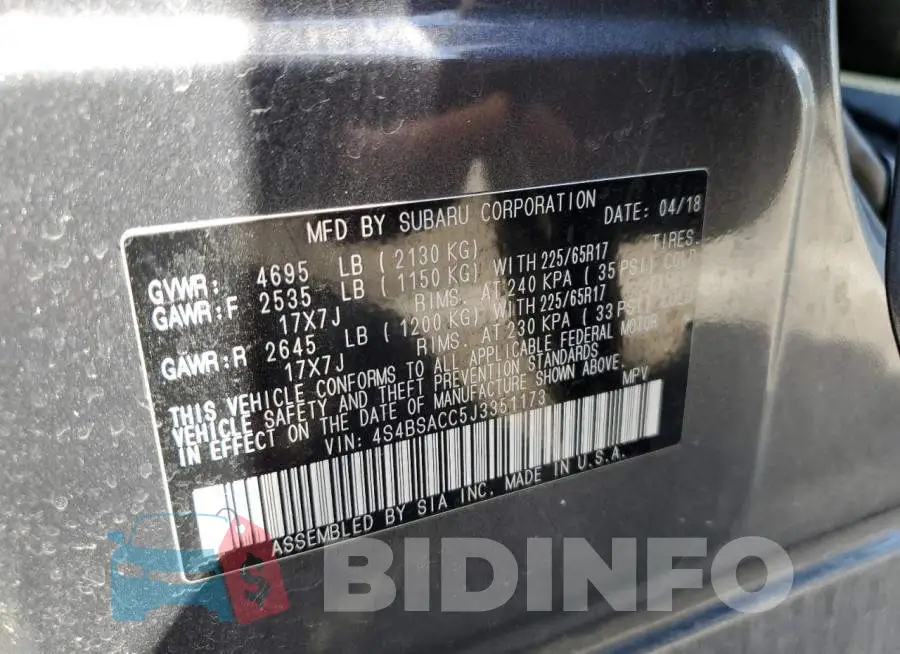 4S4BSACC5J3351173 Photo# 13