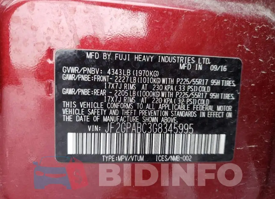 JF2GPABC3G8345995 Photo# 12
