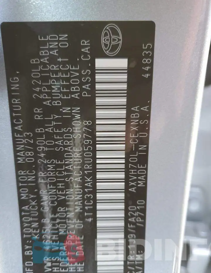 4T1C31AK1RU059778 Photo# 12